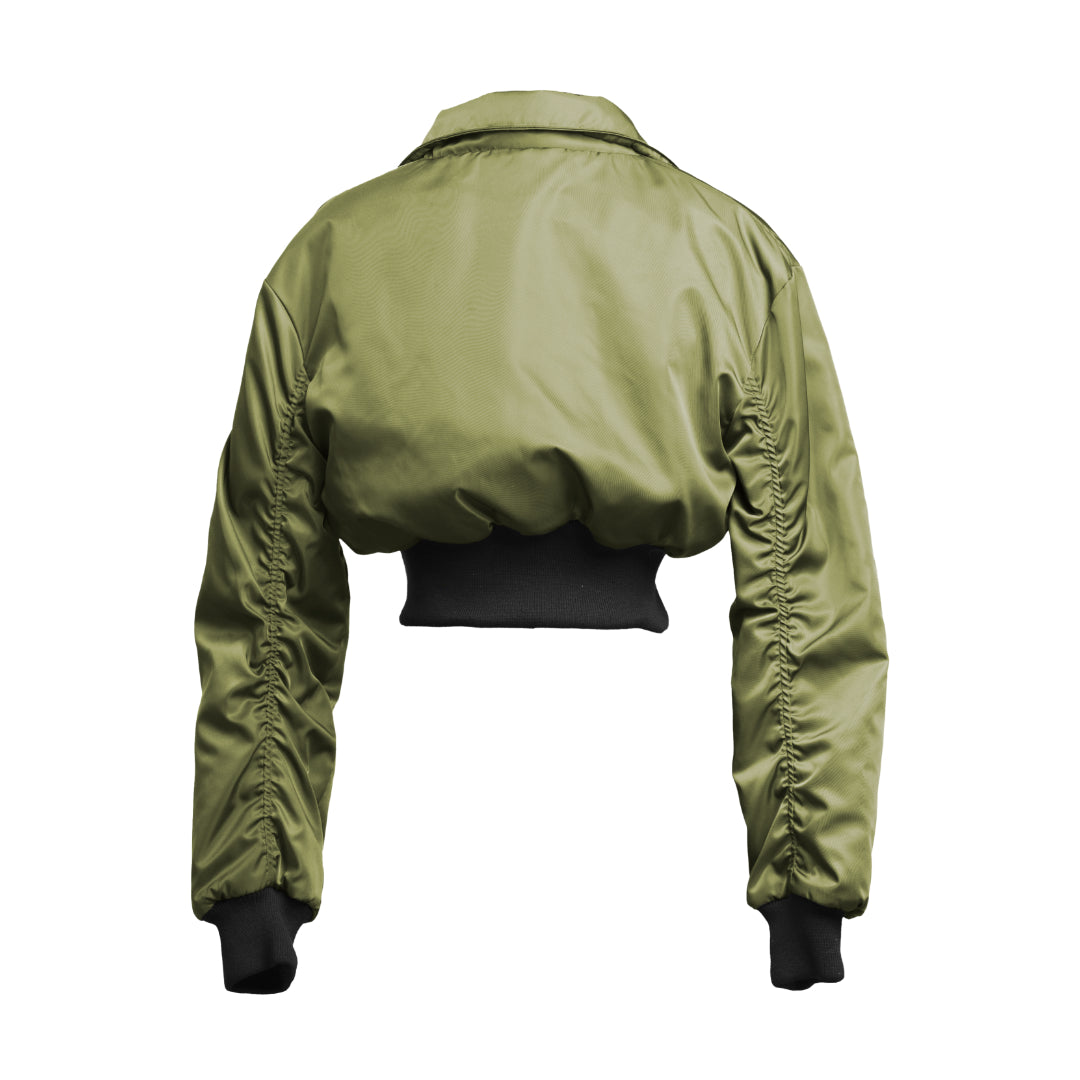 40S COLLAR CROPPED BOMBER JACKET
