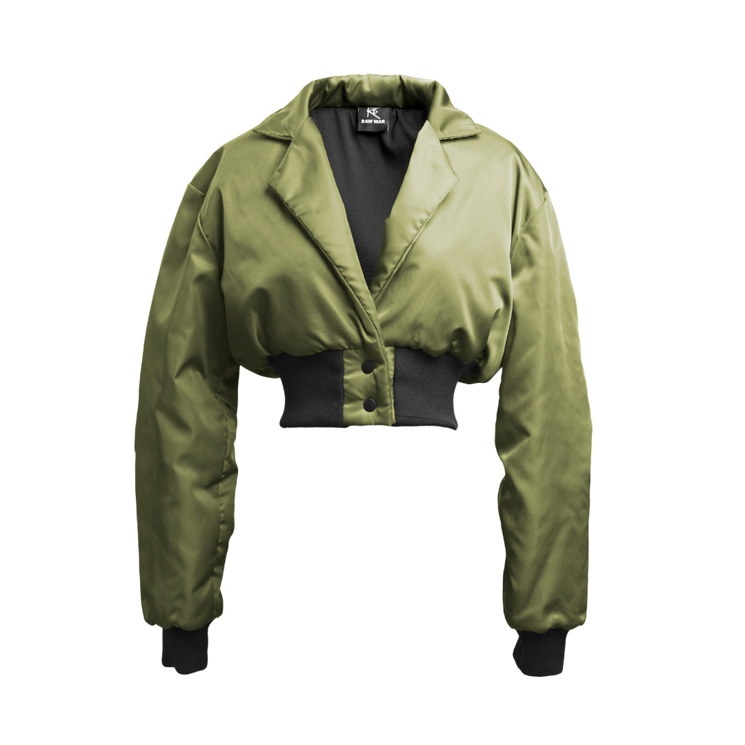 40S COLLAR CROPPED BOMBER JACKET