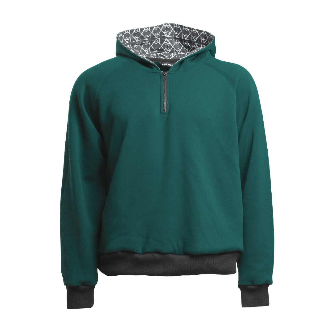 BOTTLE GREEN ANORAK HOODIE