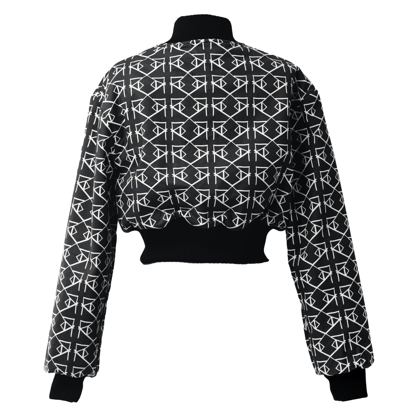 MONOGRAM CROPPED BOMBER JACKET