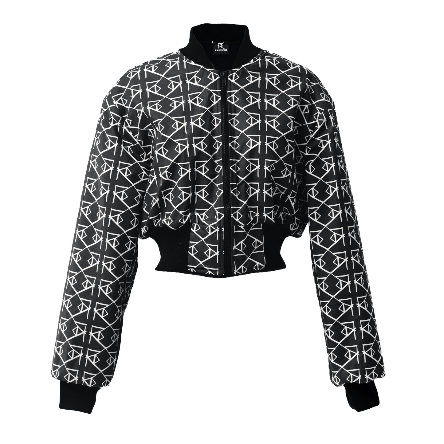 MONOGRAM CROPPED BOMBER JACKET