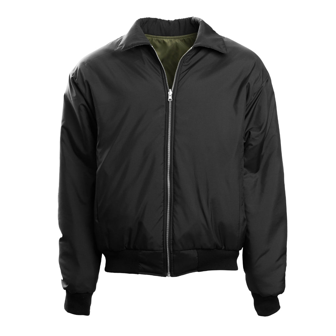 COLLARED REVERSIBLE BOMBER JACKET