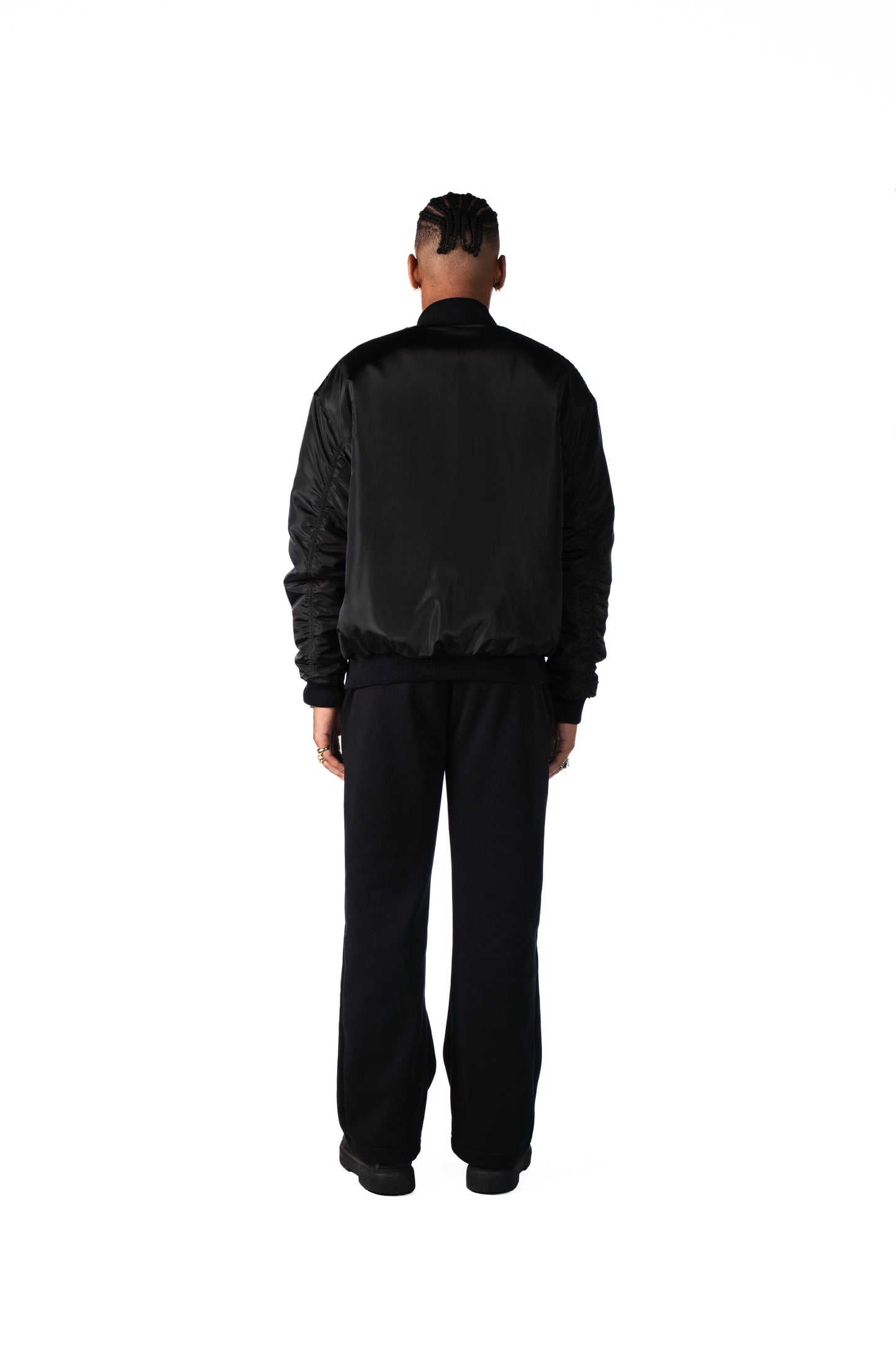 REVERSIBLE BOMBER JACKET: BEIGE/BLACK