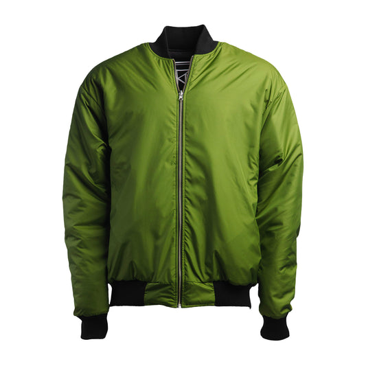 REVERSIBLE OLIVE GREEN // BLACK BOMBER JACKET