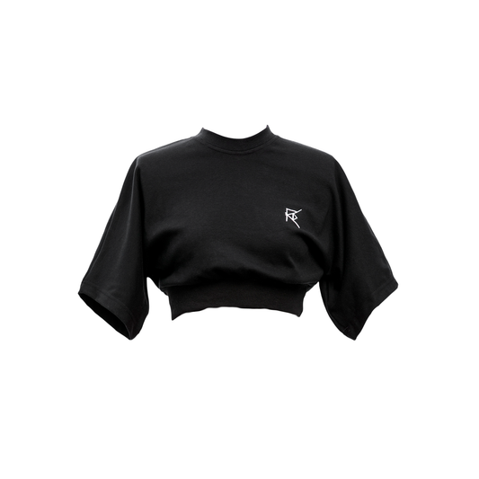 SS23 CROPPED T-SHIRT: BLACK