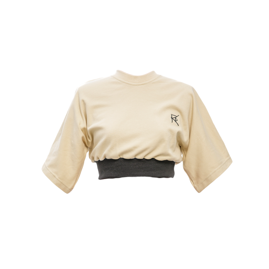 SS23 CROPPED T-SHIRT: BEIGE