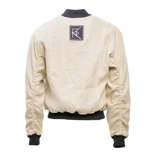 REVERSIBLE LINEN BOMBER JACKET